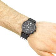  Shop Authentic Emporio Armani Renato Chronograph Black Dial Black Mesh Bracelet Watch For Men - AR2498 - Luxxuri
