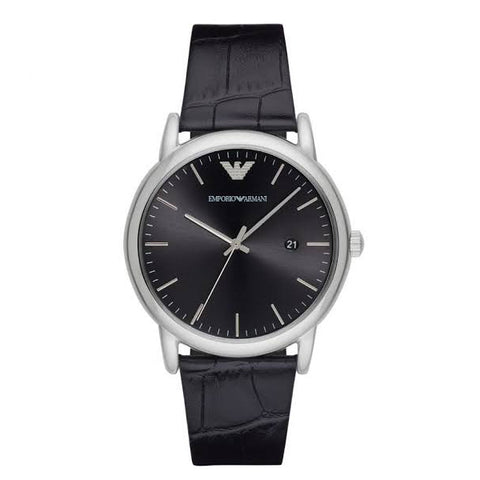  Shop Authentic Emporio Armani Luigi Quartz Black Dial Black Leather Strap Watch For Men - AR2500 - Luxxuri