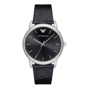  Shop Authentic Emporio Armani Luigi Quartz Black Dial Black Leather Strap Watch For Men - AR2500 - Luxxuri