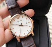  Shop Authentic Emporio Armani Luigi White Dial Brown Leather Strap Watch For Men - AR2502 - Luxxuri