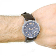  Shop Authentic Emporio Armani Renato Chronograph Grey Dial Brown Leather Strap Watch For Men - AR2513 - Luxxuri