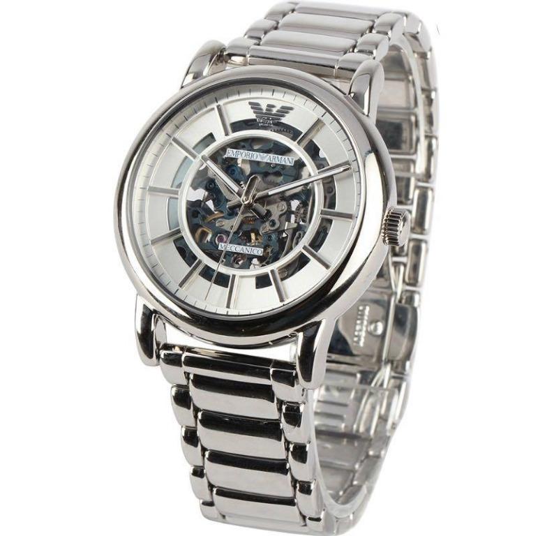  Shop Authentic Emporio Armani Meccanico Automatic Silver Dial Silver Steel Strap Watch for Men - AR60006 - Luxxuri