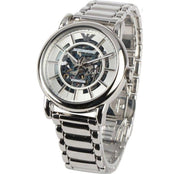  Shop Authentic Emporio Armani Meccanico Automatic Silver Dial Silver Steel Strap Watch for Men - AR60006 - Luxxuri
