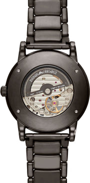  Shop Authentic Emporio Armani Meccanico Automatic Black Dial Black Steel Strap Watch For Men - AR60010 - Luxxuri