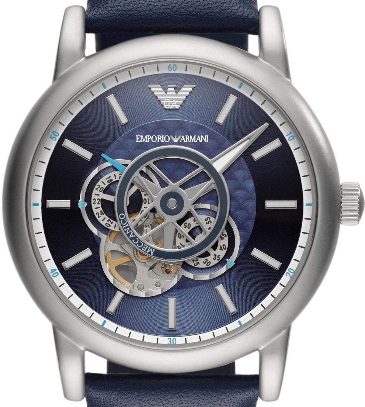  Shop Authentic Emporio Armani Luigi Chronograph Blue Dial Black Leather Strap Watch For Men - AR60011 - Luxxuri