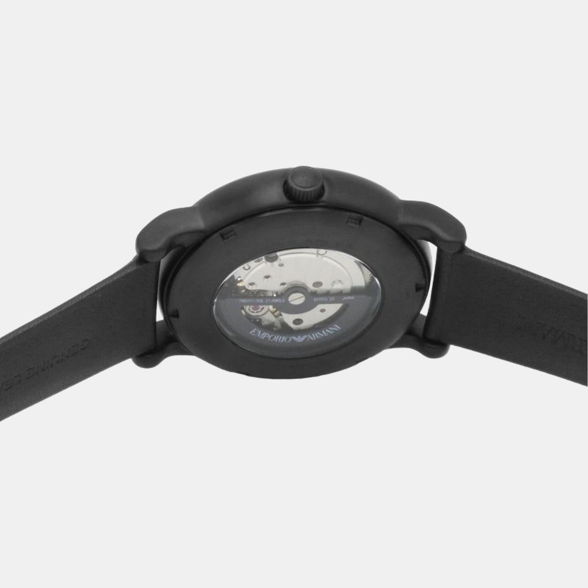  Shop Authentic Emporio Armani Luigi Automatic Skeleton Black Dial Black Leather Strap Watch For Men - AR60012 - Luxxuri