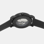  Shop Authentic Emporio Armani Luigi Automatic Skeleton Black Dial Black Leather Strap Watch For Men - AR60012 - Luxxuri