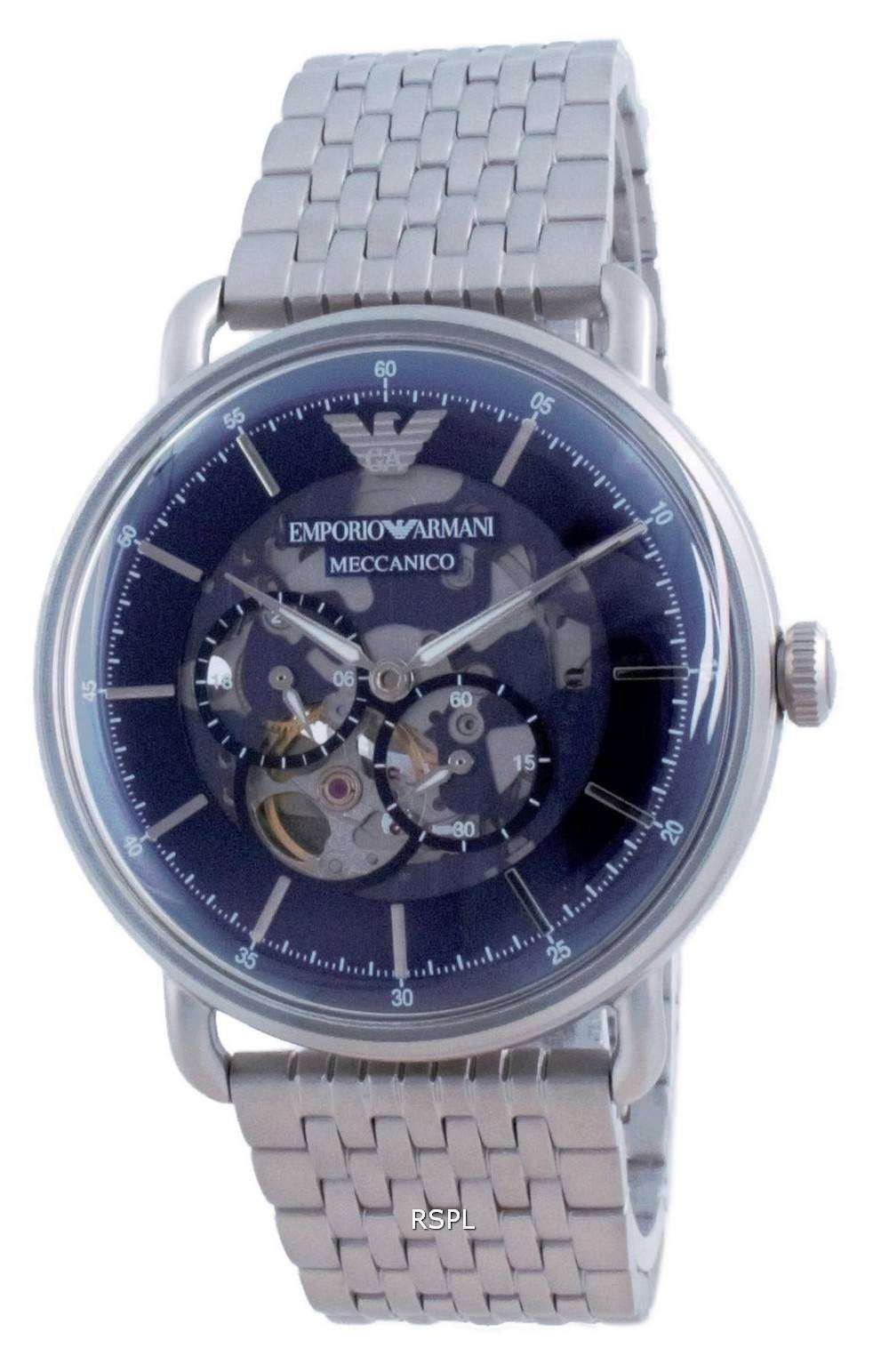  Shop Authentic Emporio Armani Aviator Multifunction Blue Dial Silver Mesh Bracelet Watch For Men - AR60024 - Luxxuri