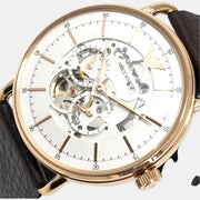  Shop Authentic Emporio Armani Meccanico Automatic White Dial Brown Leather Strap Watch For Men - AR60027 - Luxxuri