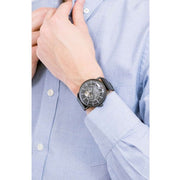  Shop Authentic Emporio Armani Aviator Chronograph Black Dial Black Leather Strap Watch For Men - AR60028 - Luxxuri
