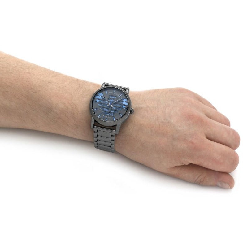  Shop Authentic Emporio Armani Meccanico Automatic Grey Dial Grey Steel Strap Watch For Men - AR60029 - Luxxuri