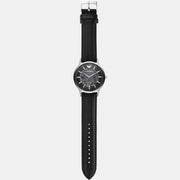  Shop Authentic Emporio Armani Meccanico Skeleton Automatic Black Dial Black Leather Strap Watch for Men - AR60038 - Luxxuri