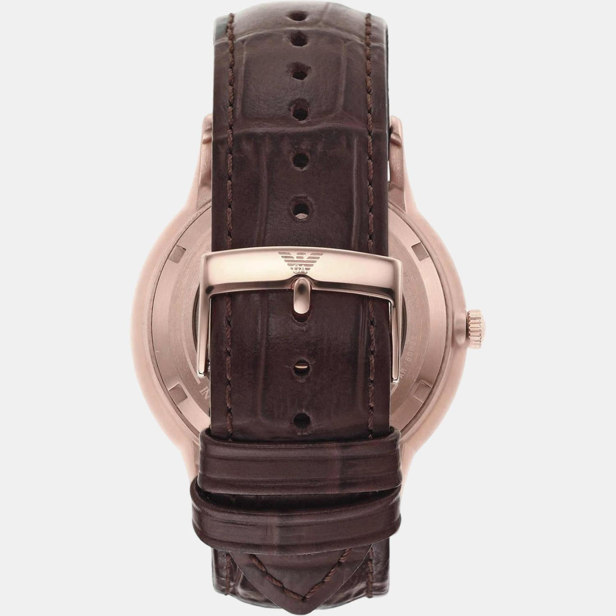  Shop Authentic Emporio Armani Meccanico Automatic Silver Dial Brown Leather Strap Watch For Men - AR60039 - Luxxuri