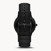  Shop Authentic Emporio Armani Meccanico Skeleton Black Dial Black Leather Strap Watch For Men - AR60046 - Luxxuri