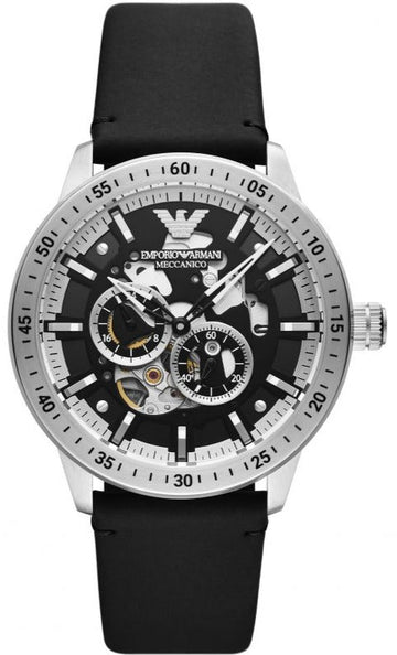  Shop Authentic Emporio Armani Renato Chronograph Automatic Black Dial Black Leather Strap Watch For Men - AR60051 - Luxxuri