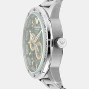  Shop Authentic Emporio Armani Meccanico Chronograph Automatic Green Dial Silver Steel Strap Watch For Men - AR60053 - Luxxuri
