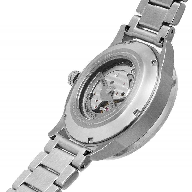  Shop Authentic Emporio Armani Meccanico Chronograph Automatic Green Dial Silver Steel Strap Watch For Men - AR60053 - Luxxuri