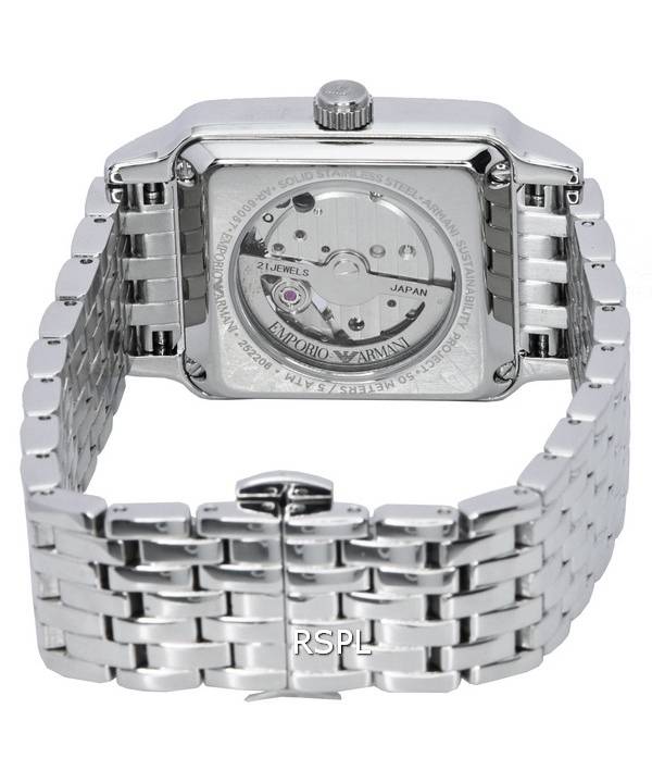  Shop Authentic Emporio Armani Diego Automatic Black Dial Silver Steel Strap Watch For Men - AR60057 - Luxxuri