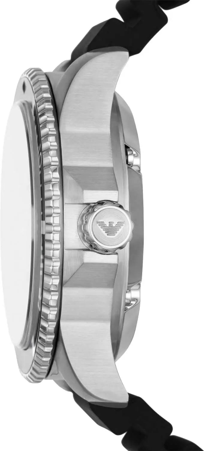  Shop Authentic Emporio Armani Meccanico Automatic Black Dial Black Silicone Strap Watch For Men - AR60062 - Luxxuri