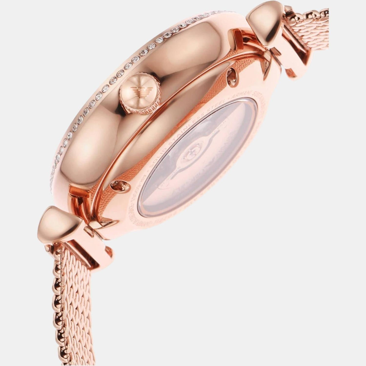  Shop Authentic Emporio Armani Meccanico Automatic White Dial Rose Gold Mesh Strap Watch For Women - AR60063 - Luxxuri