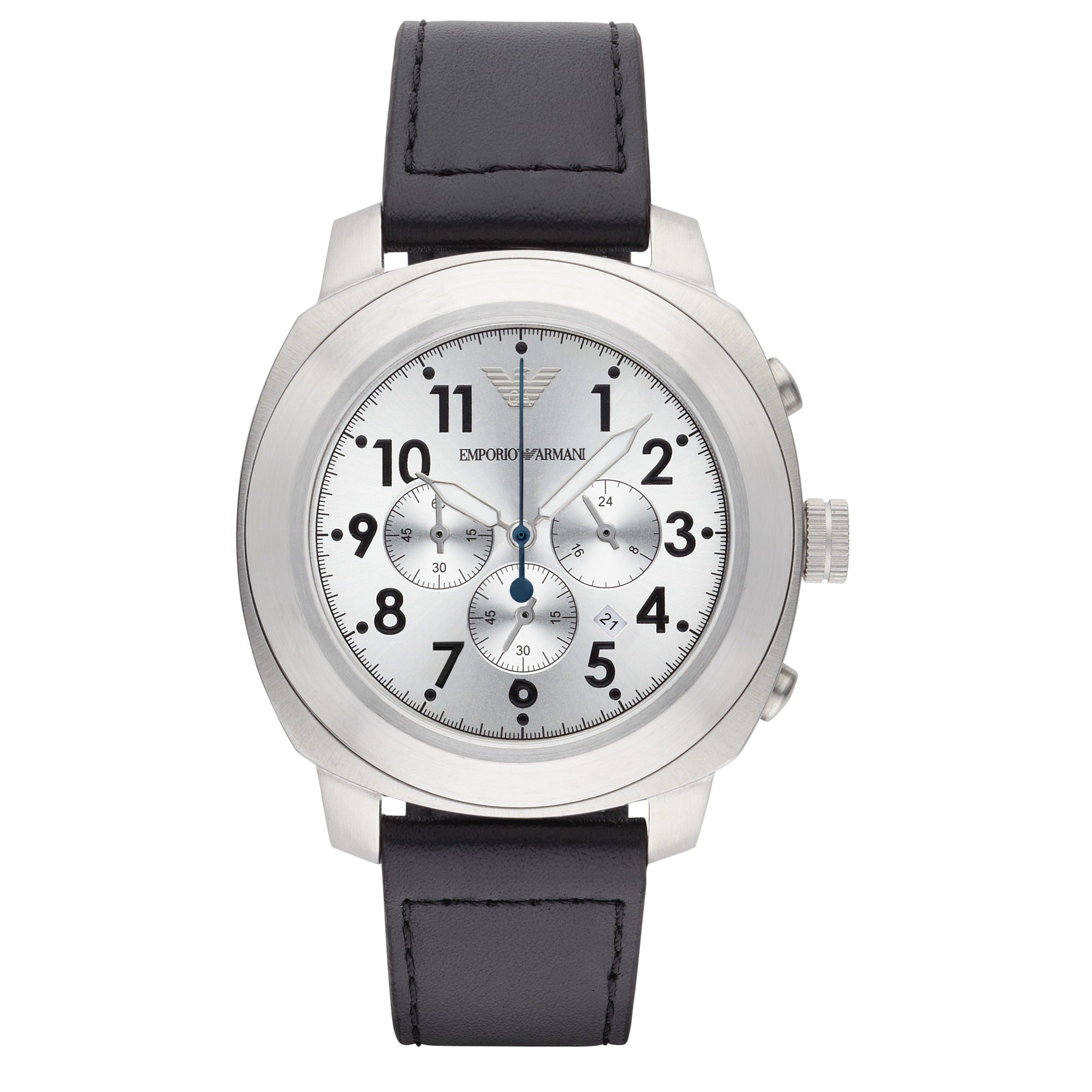  Shop Authentic Emporio Armani Sportivo Chronograph Silver Dial Black Leather Strap Watch For Men - AR6054 - Luxxuri