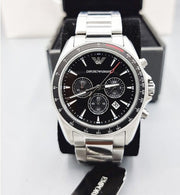  Shop Authentic Emporio Armani Sigma Chronograph Black Dial Silver Steel Strap Watch For Men - AR6098 - Luxxuri