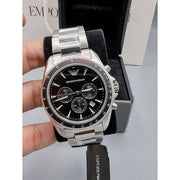  Shop Authentic Emporio Armani Sigma Chronograph Black Dial Silver Steel Strap Watch For Men - AR6098 - Luxxuri