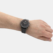  Shop Authentic Emporio Armani Mario Ceramic Chronograph Black Dial Black Steel Strap Watch For Men - AR70002 - Luxxuri
