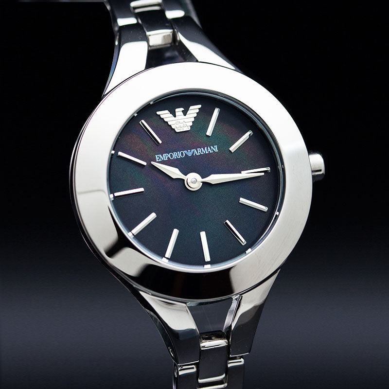  Shop Authentic Emporio Armani Classic Quartz Black Dial Silver Steel Strap Watch For Women - AR7328 - Luxxuri