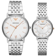  Shop Authentic Emporio Armani Kappa Quartz White Dial Silver Steel Strap Watch For Men - AR80014 - Luxxuri