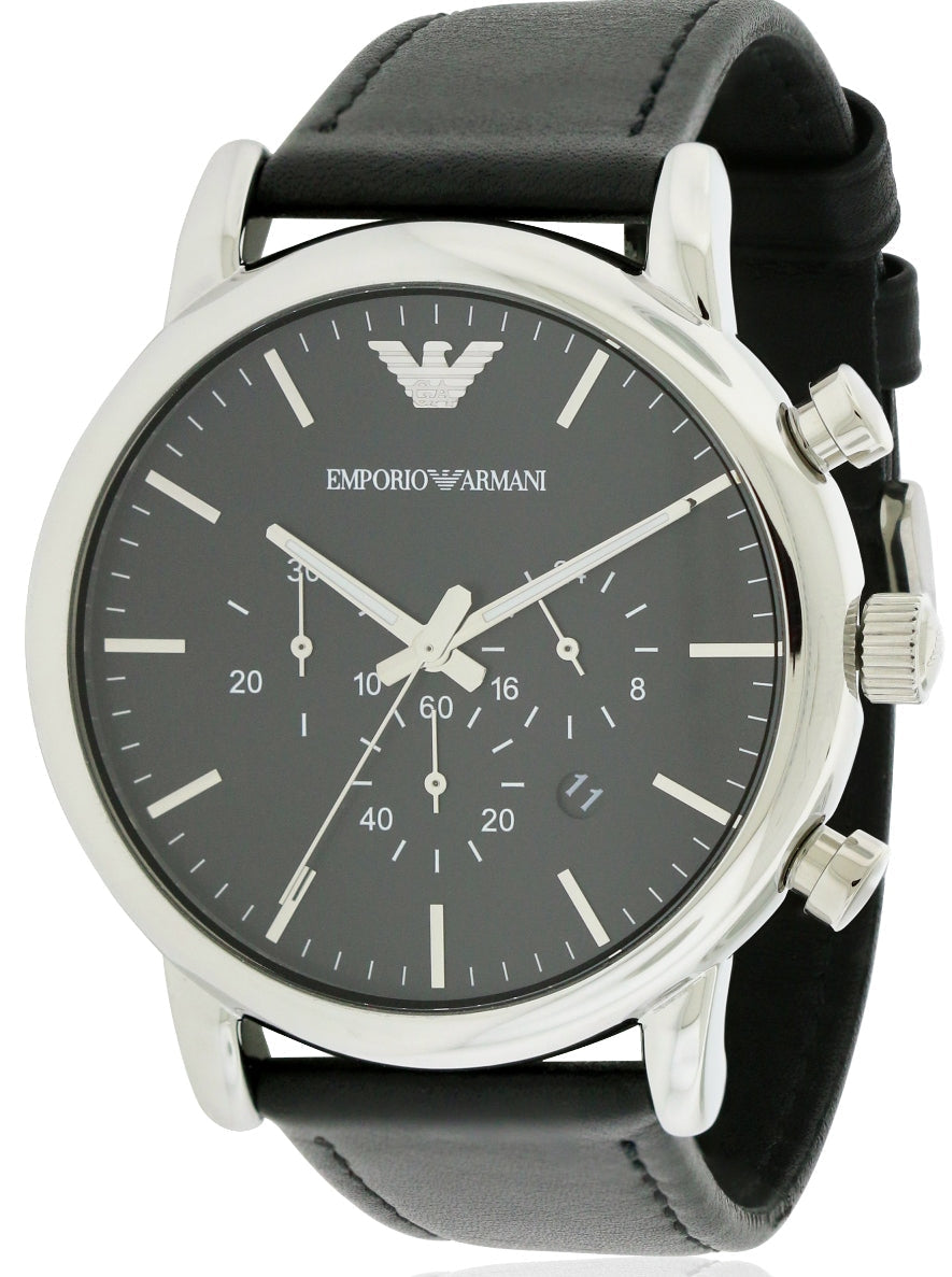  Shop Authentic Emporio Armani Dress Analog Black Dial Black Leather Strap Watch For Men - AR8029 - Luxxuri