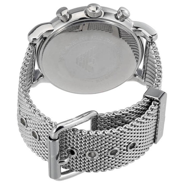  Shop Authentic Emporio Armani Luigi Black Dial Silver Mesh Bracelet Watch For Men - AR8032 - Luxxuri