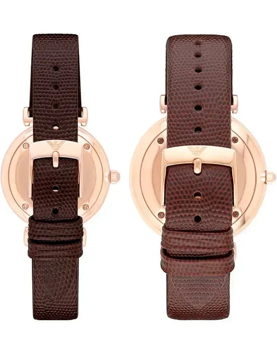  Shop Authentic Emporio Armani Analog White Dial Brown Leather Strap Watch For Men - AR9042 - Luxxuri
