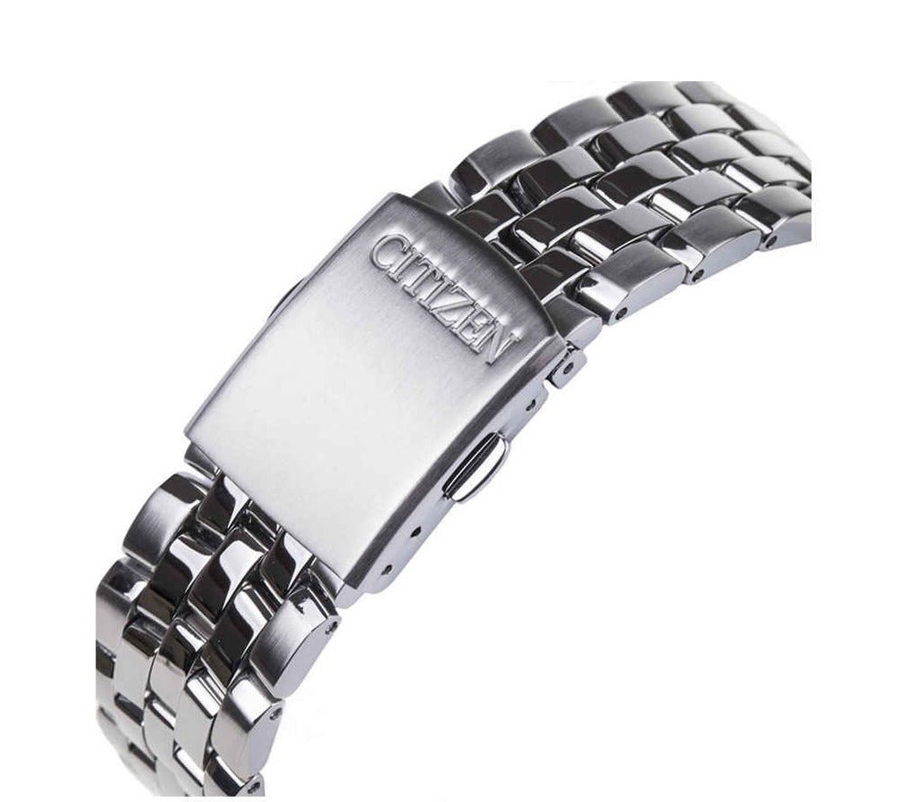  Shop Authentic Citizen Eco Drive Chronograph Black Dial Silver Steel Strap Watch For Men - AT2140-55E - Luxxuri