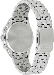  Shop Authentic Citizen Eco Drive Chronograph Black Dial Silver Steel Strap Watch For Men - AT2140-55E - Luxxuri