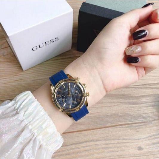  Shop Authentic Guess Catalina Blue Gold Tone Blue Silicone Strap Watch For Women - W0562L2 - Luxxuri
