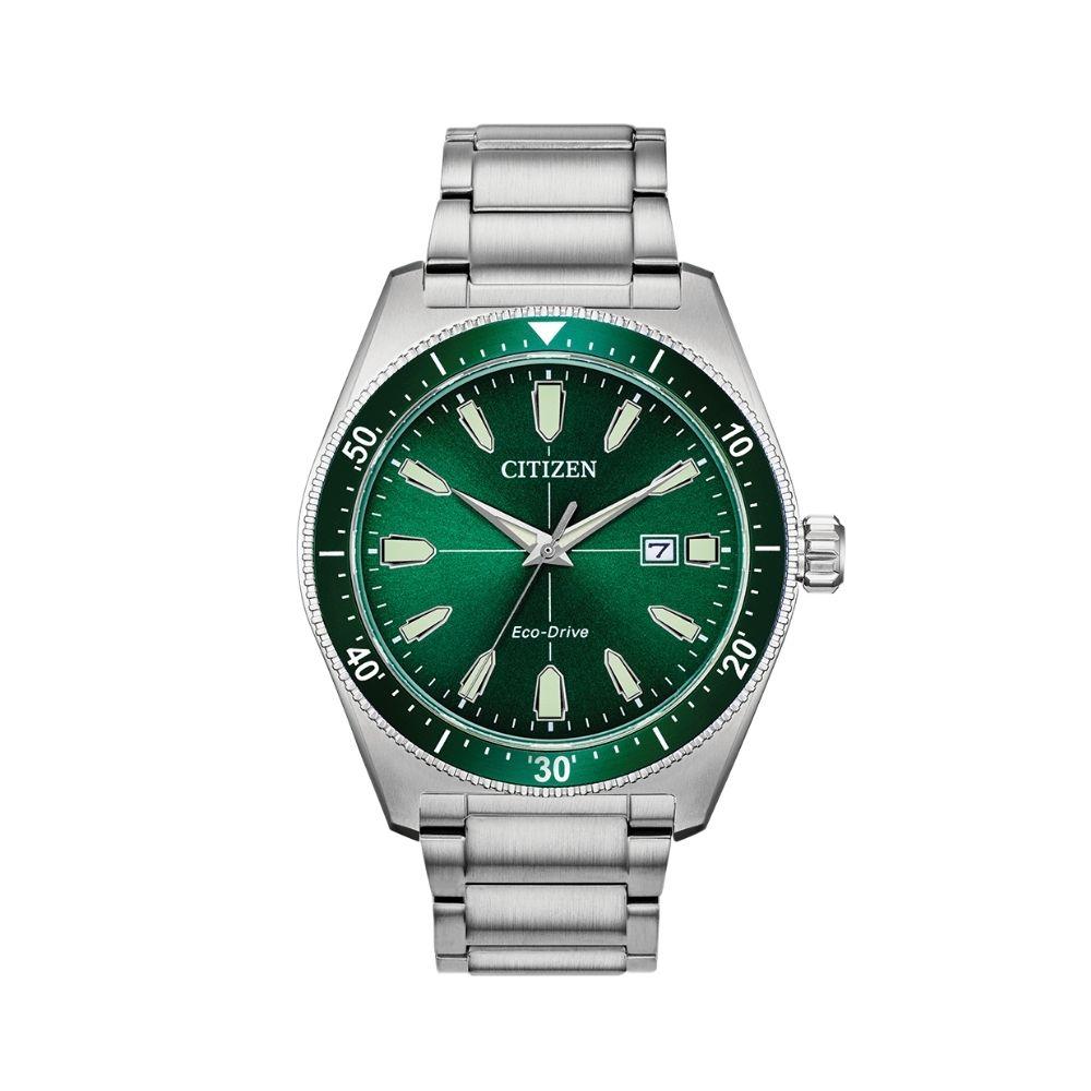 Shop Authentic Citizen Eco Drive Vintage Green Dial Silver Steel Strap Watch For Men - AW1598-70X - Luxxuri