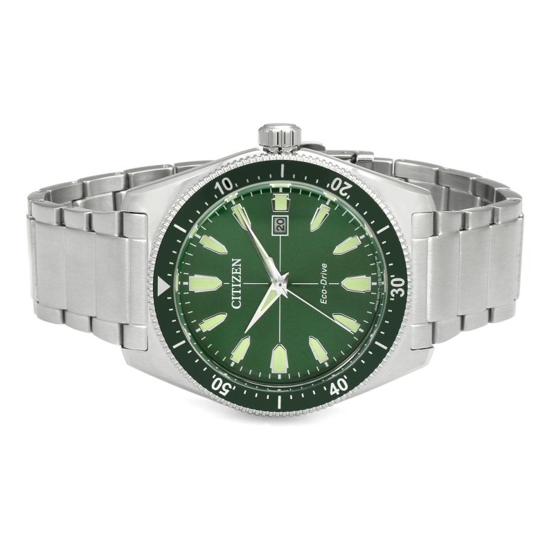  Shop Authentic Citizen Eco Drive Vintage Green Dial Silver Steel Strap Watch For Men - AW1598-70X - Luxxuri