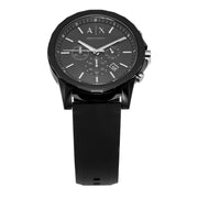  Shop Authentic Armani Exchange Outerbanks Chronograph Black Dial Black Silicone Strap Watch For Men - AX1326 - Luxxuri