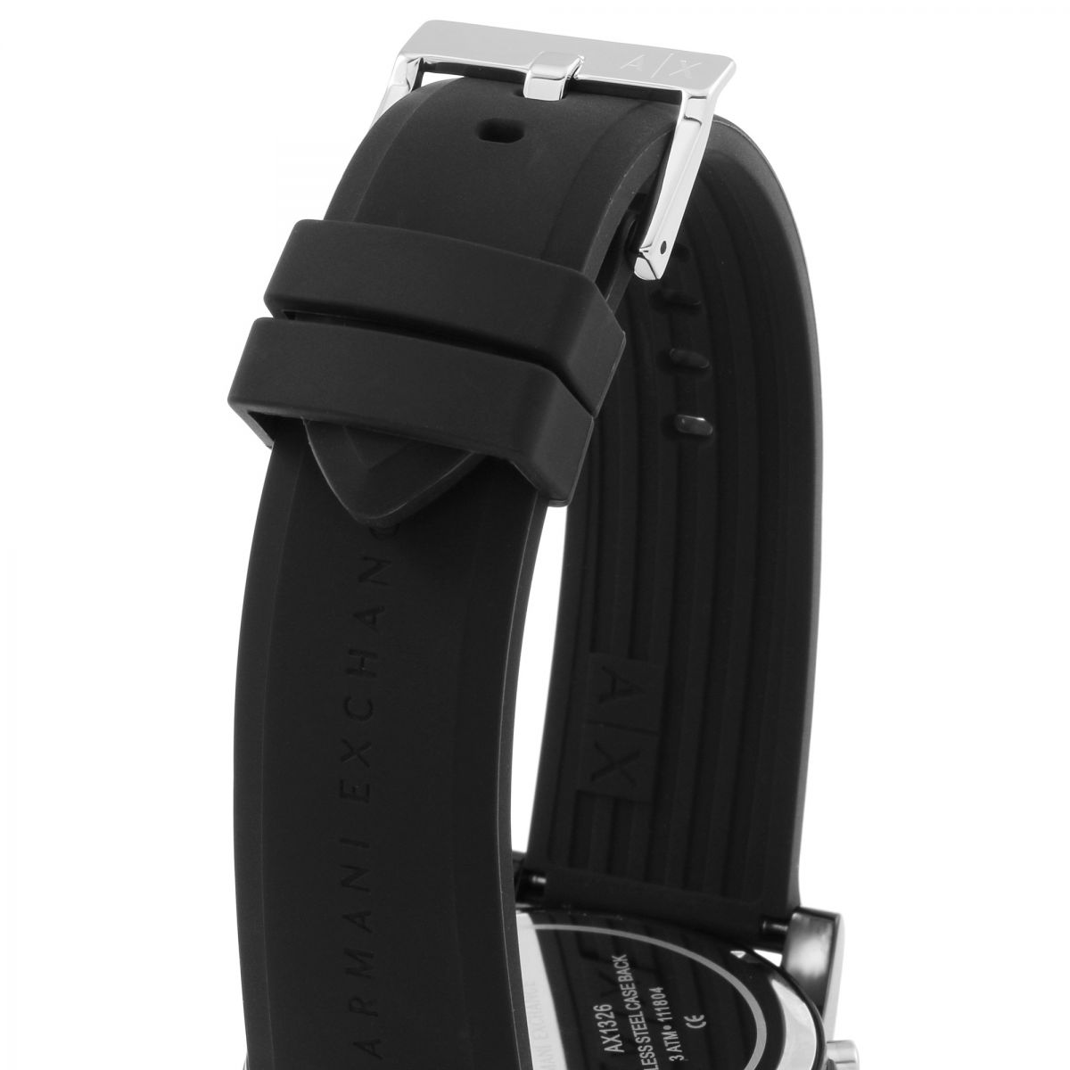  Shop Authentic Armani Exchange Outerbanks Chronograph Black Dial Black Silicone Strap Watch For Men - AX1326 - Luxxuri
