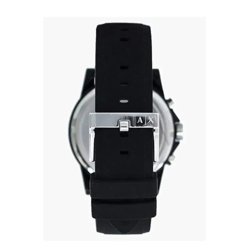  Shop Authentic Armani Exchange Outerbanks Chronograph Black Dial Black Silicone Strap Watch For Men - AX1326 - Luxxuri