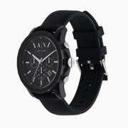  Shop Authentic Armani Exchange Outerbanks Chronograph Black Dial Black Silicone Strap Watch For Men - AX1326 - Luxxuri