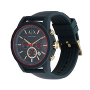  Shop Authentic Armani Exchange Outerbanks Chronograph Blue Dial Blue Silicone Strap Watch For Men - AX1335 - Luxxuri