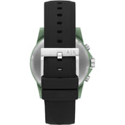  Shop Authentic Armani Exchange Outerbanks Chronograph Black Dial Black Silicone Strap Watch For Men - AX1348 - Luxxuri