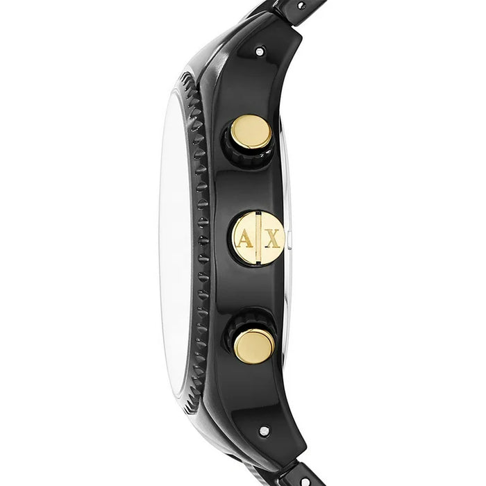  Shop Authentic Armani Exchange Chronograph Black Dial Black Steel Strap Watch For Men - AX1604 - Luxxuri