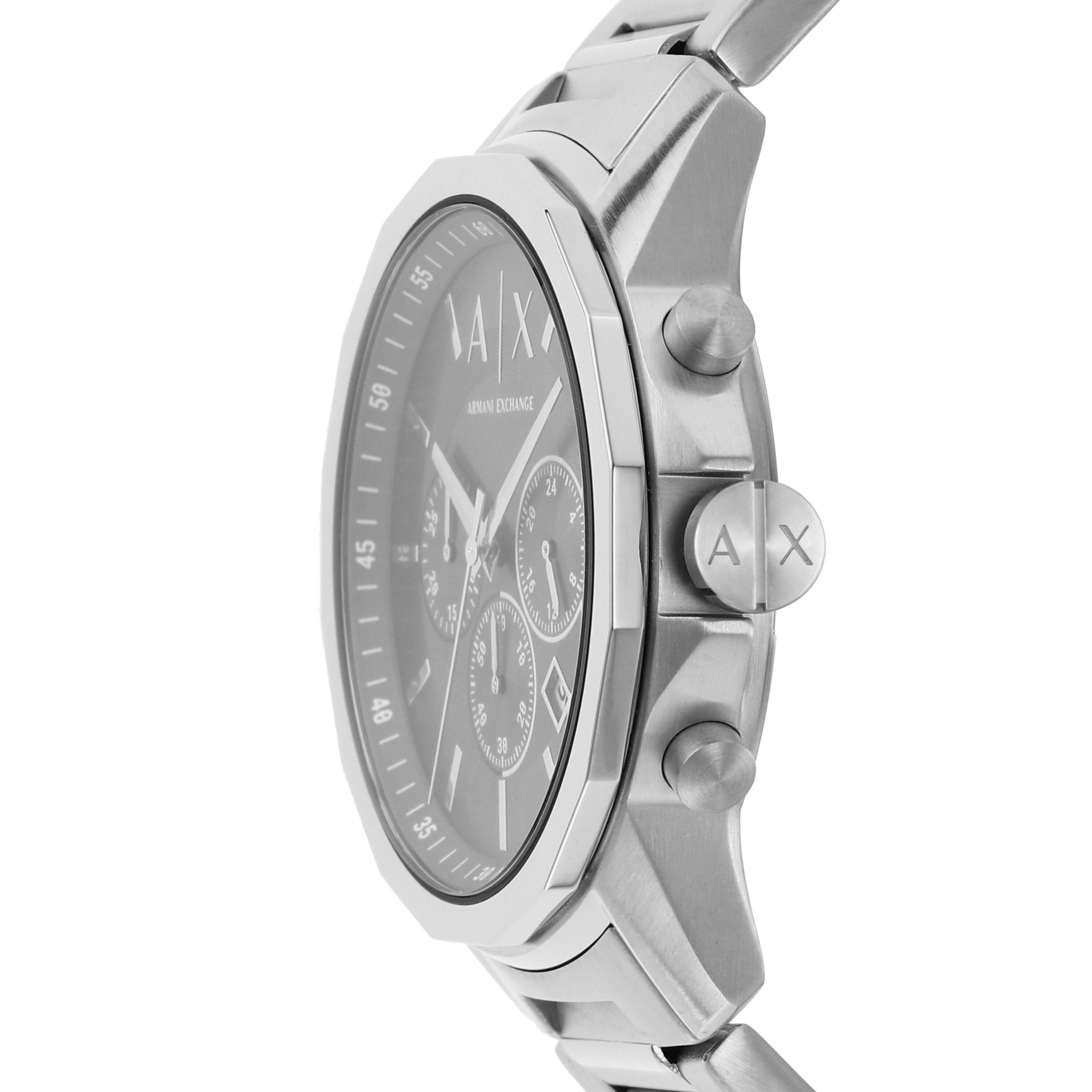  Shop Authentic Armani Exchange Banks Chronograph Black Dial Silver Steel Strap Watch For Men - AX1720 - Luxxuri