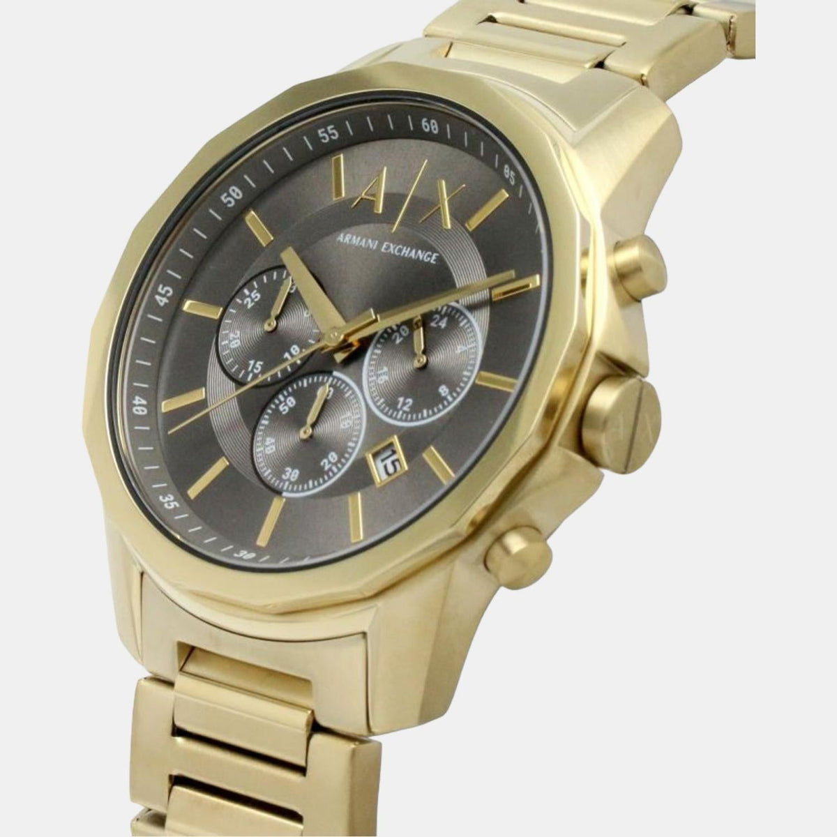  Shop Authentic Armani Exchange Banks Chronograph Black Dial Gold Steel Strap Watch For Men - AX1721 - Luxxuri