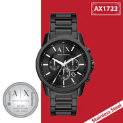  Shop Authentic Armani Exchange Banks Chronograph Black Dial Black Steel Strap Watch For Men - AX1722 - Luxxuri
