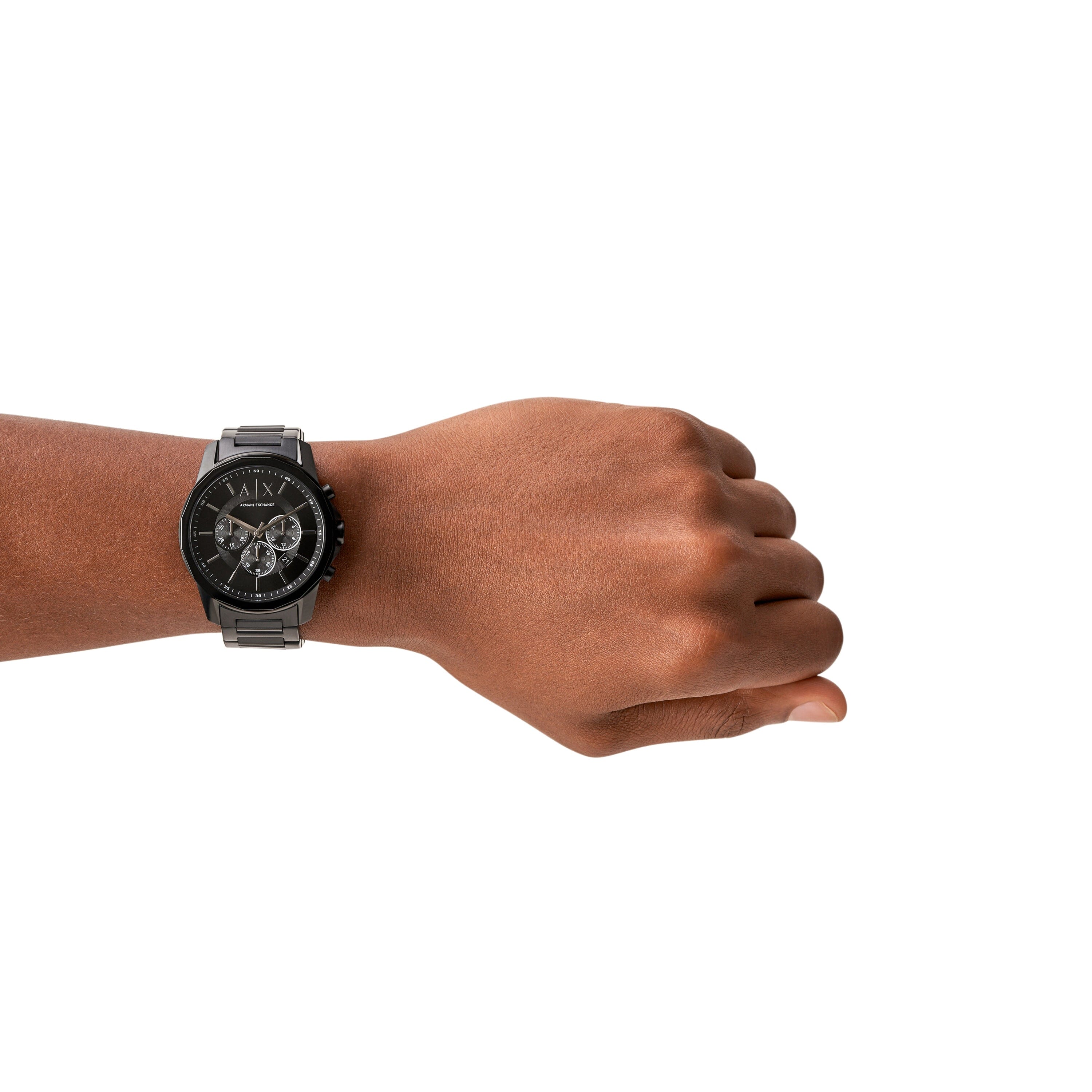 Shop Authentic Armani Exchange Banks Chronograph Black Dial Black Steel Strap Watch For Men - AX1722 - Luxxuri