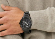  Shop Authentic Armani Exchange Banks Chronograph Black Dial Black Steel Strap Watch For Men - AX1722 - Luxxuri